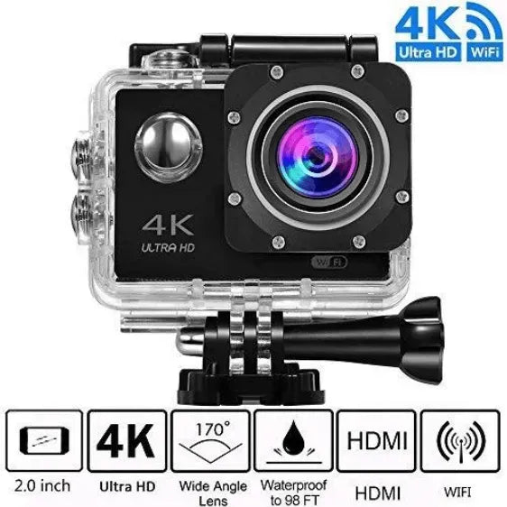 Rovikshop.de Full HD 4K Action-Kamera 2.0 LCD WiFi Sportkamera 1080P