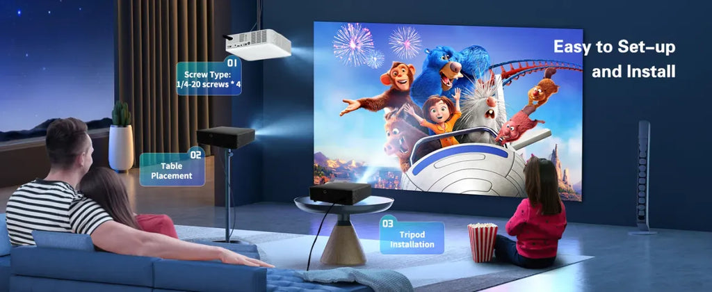 Rovikshop.de Intelligenter HD-Projektor (Mit Schwenkhalterung)