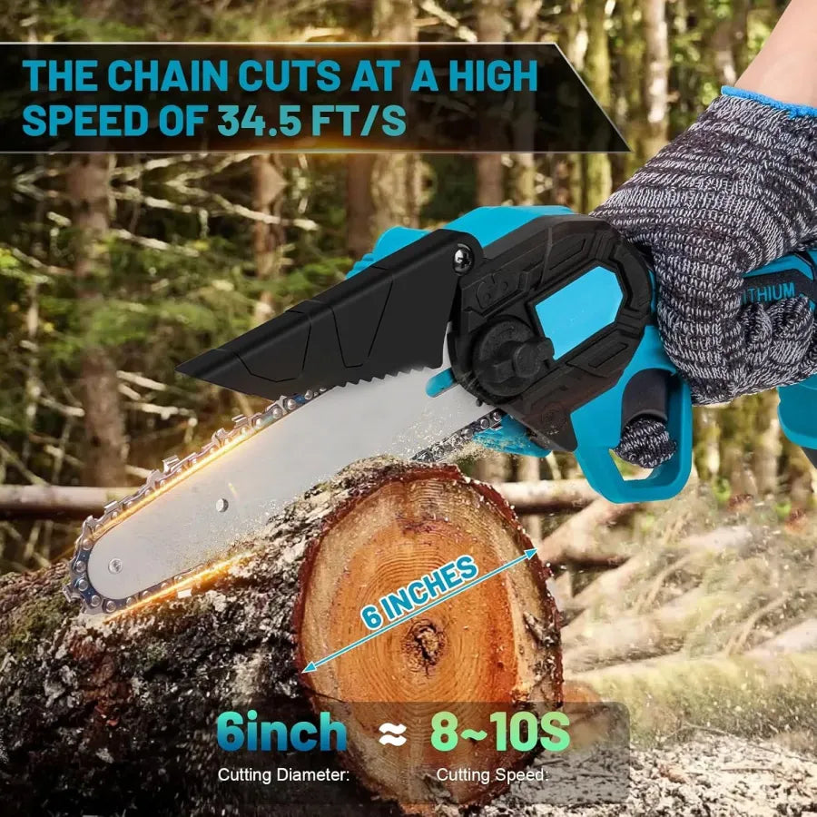 Rovikshop.de Mini Kettensäge mit Akku 6 Zoll