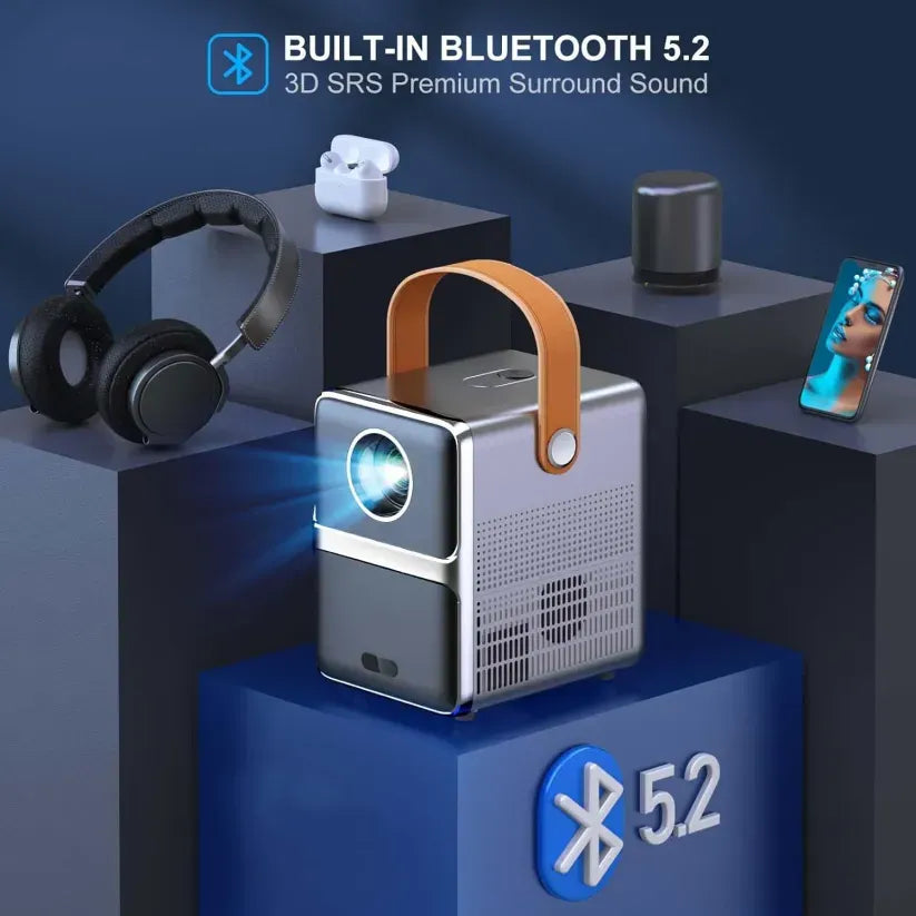 Rovikshop.de Tragbarer Smart-Projektor mit Full HD